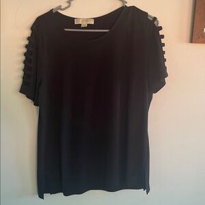 Michael Kors Black Top with Cut-Out Sleeves